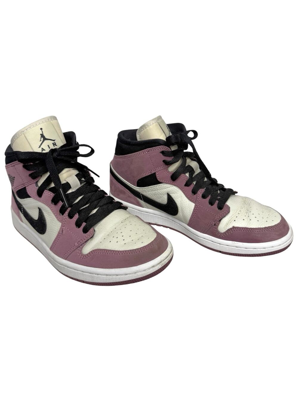 Nike Sneakers Air Jordan 1 Mid Mulberry Pink Purple Nubuck Suede Shoes 7.5
